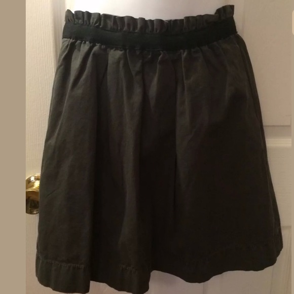 New J. CREW Cotton Bell Skirt Black Gray Paper Bag Pull On Pockets Knit NWT $70 - Picture 1 of 6